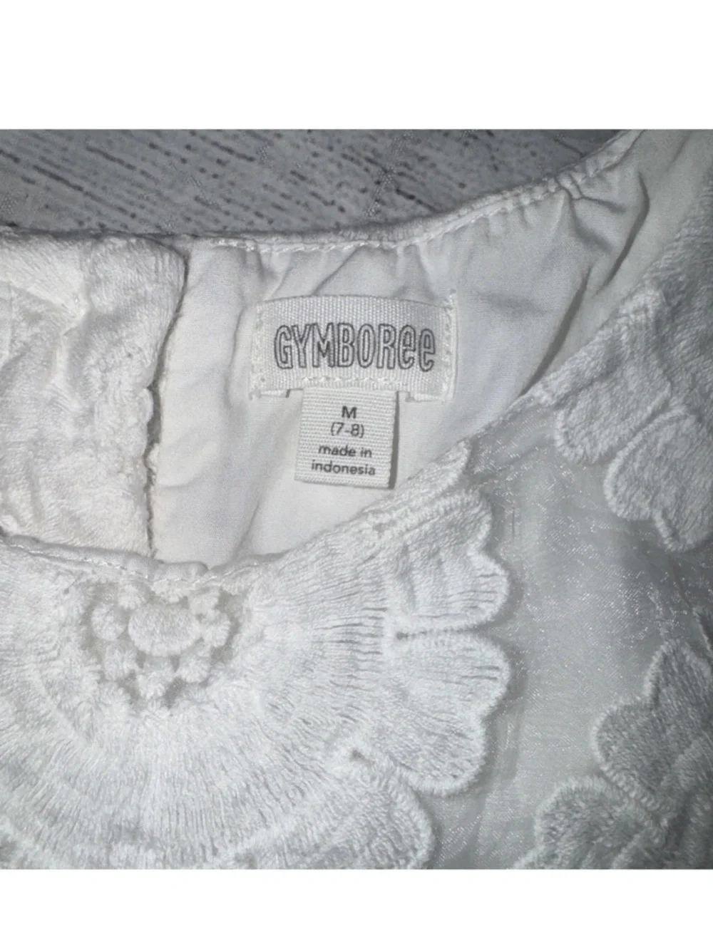 Gymboree Dress Girls Size 7-8 Floral White Cap Sleeve Spring Summer M